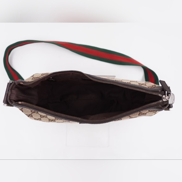 ❌️❌️SOLD❌️❌️BD41❤️ GUCCI Monogram Web Halfmoon Crossbody Bag - Picture 13 of 16